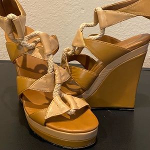 DVF platform wedge sandals size 7
